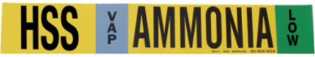 HSS VAP AMMONIA LOW Pipe Marker, 2.25" H x 14" W, Fits Pipes 2.5" Dia. Thru 7.875" Dia.