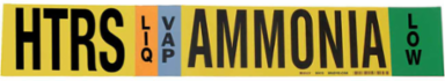 HTRS VAP AMMONIA LOW Pipe Marker, 2.25" H x 14" W, Fits Pipes 2.5" Dia. Thru 7.875" Dia.