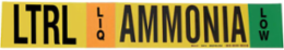 LTRL LIQ AMMONIA LOW Pipe Marker, 2.25" H x 14" W, Fits Pipes 2.5" Dia. Thru 7.875" Dia.
