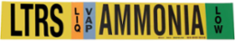 LTRS VAP AMMONIA LOW Pipe Marker, 2.25" H x 14" W, Fits Pipes 2.5" Dia. Thru 7.875" Dia.
