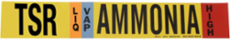 TSR LIQ AMMONIA HIGH Pipe Marker, 2.25" H x 14" W, Fits Pipes 2.5" Dia. Thru 7.875" Dia.