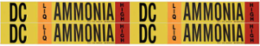 DC LIQ AMMONIA HIGH Pipe Marker, 1.125" H x 7" W, Card of 4 Each, Fits Pipes .75" Dia. Thru 2.375" Dia.