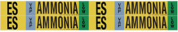 ES VAP AMMONIA LOW Pipe Marker, 1.125" H x 7" W, Card of 4 Each, Fits Pipes .75" Dia. Thru 2.375" Dia.
