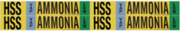 HSS VAP AMMONIA LOW Pipe Marker, 1.125" H x 7" W, Card of 4 Each, Fits Pipes .75" Dia. Thru 2.375" Dia.