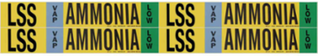 LSS VAP AMMONIA LOW Pipe Marker, 1.125" H x 7" W, Card of 4 Each, Fits Pipes .75" Dia. Thru 2.375" Dia.