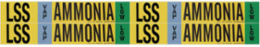 LSS VAP AMMONIA LOW Pipe Marker, 1.125" H x 7" W, Card of 4 Each, Fits Pipes .75" Dia. Thru 2.375" Dia.