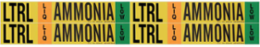 LTRL LIQ AMMONIA LOW Pipe Marker, 1.125" H x 7" W, Card of 4 Each, Fits Pipes .75" Dia. Thru 2.375" Dia.