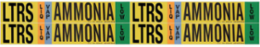 LTRS VAP AMMONIA LOW Pipe Marker, 1.125" H x 7" W, Card of 4 Each, Fits Pipes .75" Dia. Thru 2.375" Dia.
