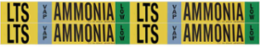 LTS VAP AMMONIA LOW Pipe Marker, 1.125" H x 7" W, Card of 4 Each, Fits Pipes .75" Dia. Thru 2.375" Dia.