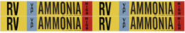 RV VAP AMMONIA HIGH Pipe Marker, 1.125" H x 7" W, Card of 4 Each, Fits Pipes .75" Dia. Thru 2.375" Dia.