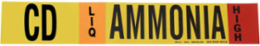 CD LIQ AMMONIA HIGH Pipe Marker, 4" H x 24" W, Fits Pipes 8" Dia. or Larger