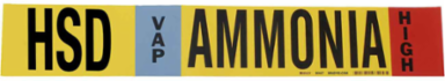 HSD VAP AMMONIA HIGH Pipe Marker, 4" H x 24" W, Fits Pipes 8" Dia. or Larger