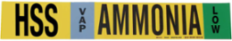 HSS VAP AMMONIA LOW Pipe Marker, 4" H x 24" W, Fits Pipes 8" Dia. or Larger