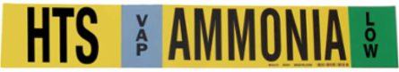 HTS VAP AMMONIA LOW Pipe Marker, 4" H x 24" W, Fits Pipes 8" Dia. or Larger
