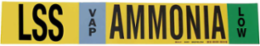 LSS VAP AMMONIA LOW Pipe Marker, 4" H x 24" W, Fits Pipes 8" Dia. or Larger