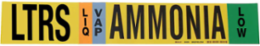 LTRS VAP AMMONIA LOW Pipe Marker, 4" H x 24" W, Fits Pipes 8" Dia. or Larger