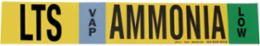 LTS VAP AMMONIA LOW Pipe Marker, 4" H x 24" W, Fits Pipes 8" Dia. or Larger