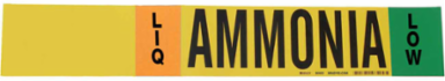 Ammonia Liquid Low Pipe Marker 2.25 Inch H x 14 Inch W, Fits Pipes 2.5 Inch to 7.875 Inch