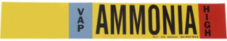 Ammonia High Pipe Marker 4 Inch H x 24 Inch W, Fits Pipes 8 Inch Dia. or Larger