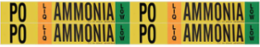 PO LIQ AMMONIA LOW Pipe Marker, 1.125" H x 7" W, Card of 4 Each, Fits Pipes 0.75" Dia. Thru 2.375" Dia.