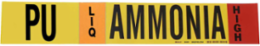 PU LIQ AMMONIA HIGH Pipe Marker, 2.25" H x 14" W, Fits Pipes 2.5" Dia. Thru 7.875" Dia.