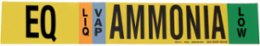 EQ LIQ/VAP AMMONIA LOW Pipe Marker, 2.25" H x 14" W, Fits Pipes 2.5" Dia. Thru 7.875" Dia.