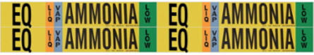 EQ LIQ/VAP AMMONIA LOW Pipe Marker, 1.125" H x 7" W, Card of 4 Each, Fits Pipes 0.75" Dia. Thru 2.375" Dia.