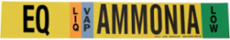 EQ LIQ/VAP AMMONIA LOW Pipe Marker, 4" H x 24" W, Fits Pipes 8" Dia. or Larger