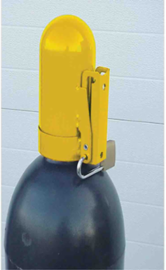 Snap Cap Gas Cylinder Lockout, 6.5"x 3-1/8" x 11 UN, High Pressure Fine Thread