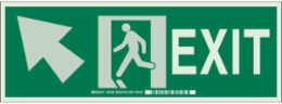 BradyGlo Exit Sign, 5 Inch H x 14 Inch W, Glow in the Dark, Self-Adhesive