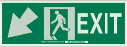 BradyGlo Exit Sign, 5 Inch H x 14 Inch W x 0.008 Inch D, Photoluminescent, Glow in Dark