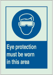 BradyGlo Glow-In-The-Dark Sign, 10 Inch H x 7 Inch W x 0.063 Inch D, Polystyrene