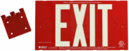 BradyGlo Exit Sign, 8.25 Inch H x 15.25 Inch W, Double Sided, Glow on Red