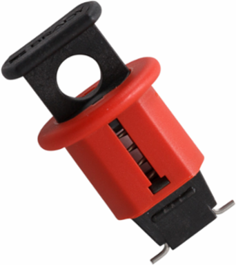 Miniature Circuit Breaker Lockout Device, Pin-Out Standard, 1.64 Inch Height, 0.28 Inch Shackle