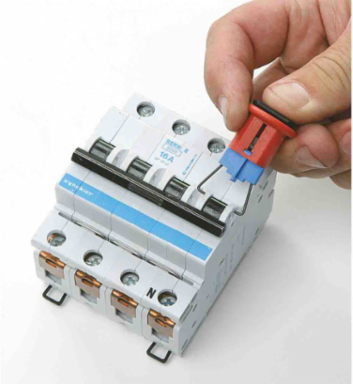 Miniature Circuit Breaker Lockout Device, Pin-In Standard, 0.28 Inch Shackle Diameter, 24.13 mm x 41.7 mm x 13.72 mm