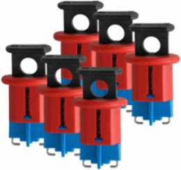Miniature Circuit Breaker Lockout Device, Pin-In Standard, 1.64 Inch H x 0.95 Inch W, 6 Pack