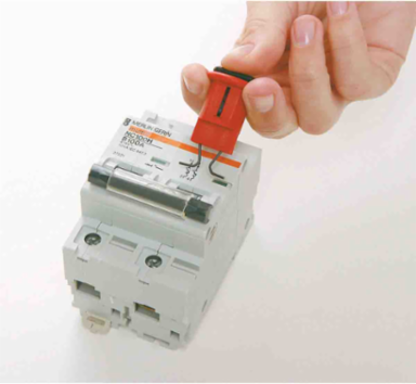 Miniature Circuit Breaker Lockout Device, Pin Out Wide, 0.83 Inch Width, 6 Pack