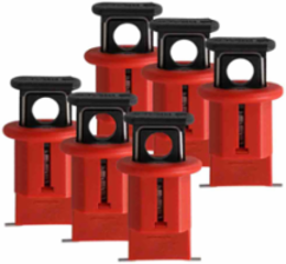 Miniature Circuit Breaker Lockout Device, Pin Out Wide, 0.83 Inch Width, 6 Pack