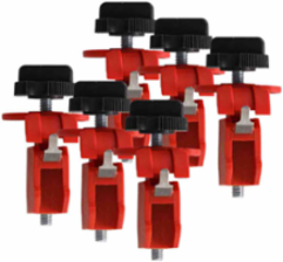 Miniature Circuit Breaker Lockout Device, Tie-Bar Lockout, 2.16 Inch H x 1.23 Inch W, 6 Pack