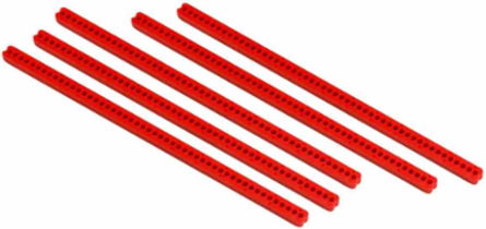 Red Breaker Blocker Bar, 7.6 Inch, 5 Piece Pack, for 480/600V Circuit Breakers