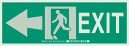 BradyGlo Exit Sign, 5 Inch H x 14 Inch W, Glow in the Dark, Photoluminescent Material