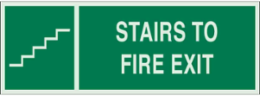 Glow-in-the-Dark Fire Exit Sign, 5 Inch H x 14 Inch W x 0.063 Inch D, Green on Glow