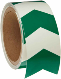 Photoluminescent Marking Tape Roll, V-Shaped Arrows, 2 Inch x 5 Yd, Class A