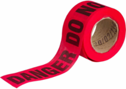 Danger Do Not Enter Barricade Tape, 69% Wood Fiber, Black on Red, 3" x 150'