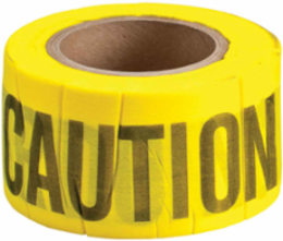 Caution Barricade Tape, 69% Wood Fiber, Black on Yellow, 3" x 150'