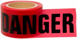 Standard Barricade Tape Roll - Polyethylene, DANGER, Black on Red, 3" x 200'