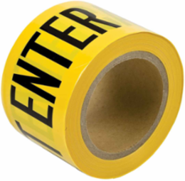 Standard Barricade Tape Roll - Polyethylene, CAUTION DO NOT ENTER, Black on Yellow, 3" x 200'