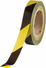 Economy Barricade Tape, Polyethylene, Black on Yellow, 1" x 500'