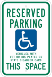 RESERVED PARKING THIS SPACE Sign, 24" H x 18" W x 0.1" D, Fiberglass