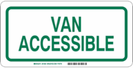 Van Accessible Sign, 6" H x 12" W x .035" D, Aluminum